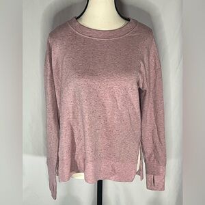 Athleta Heathered Texture Cozy Crewneck Longsleeve Women’s Sweater w/Thumbholes